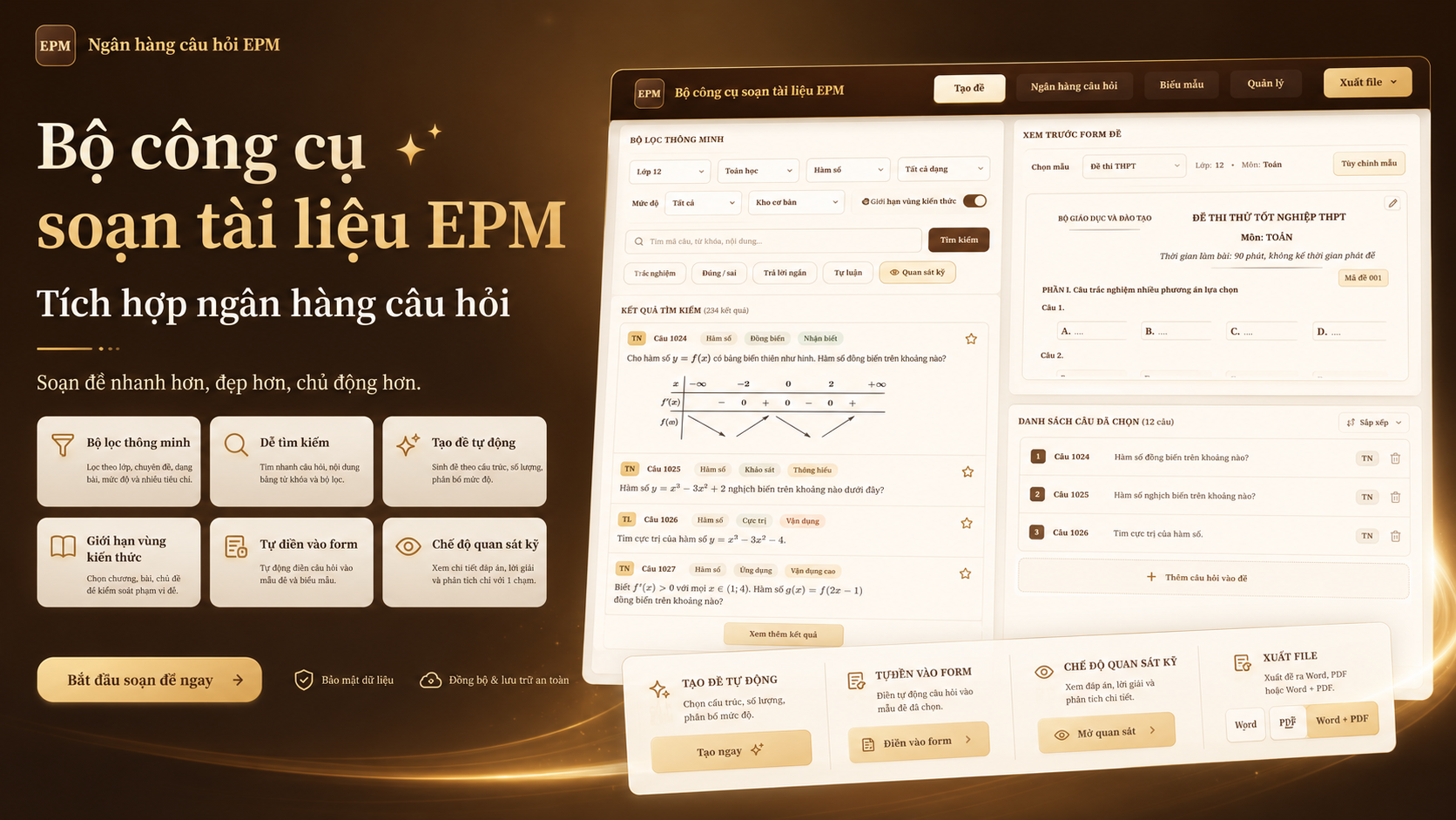 Tổng quan bộ công cụ soạn tài liệu EPM